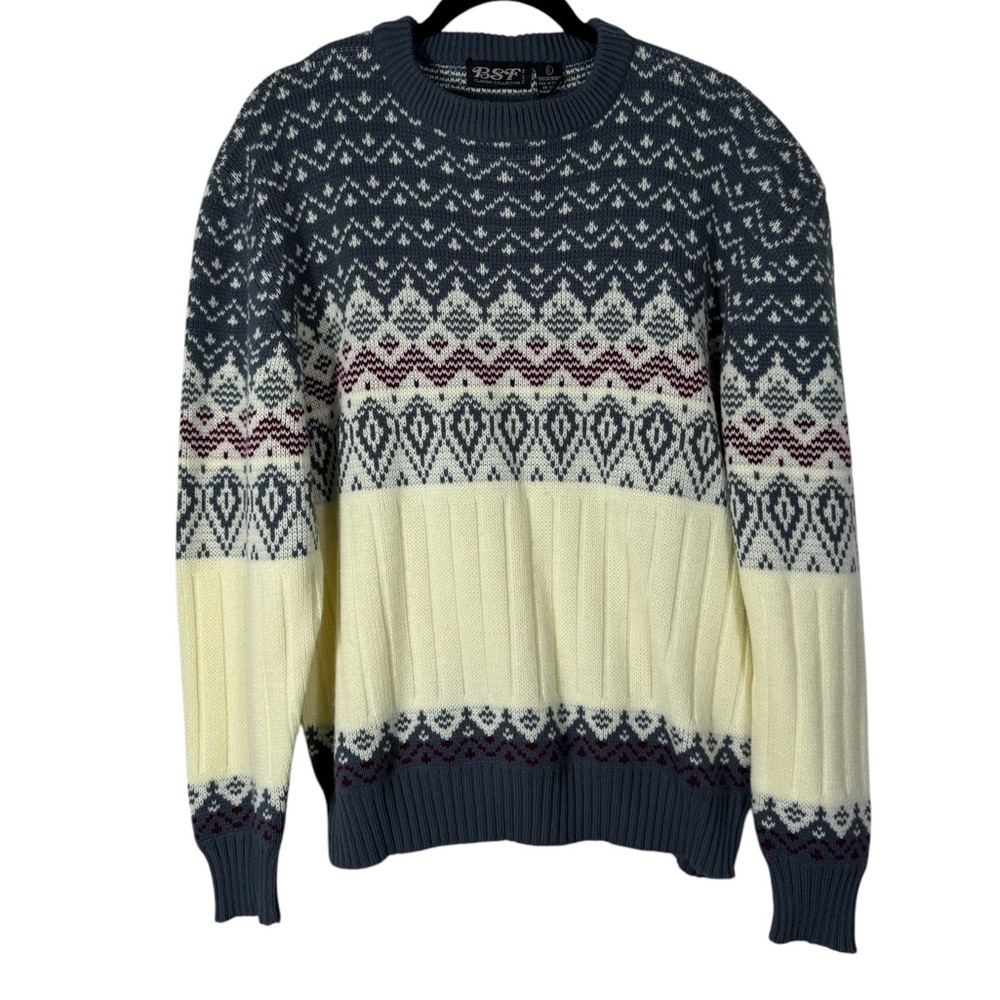 Vintage BSF Classic Collection Nordic Winter Ski Sweater Men's Size Large